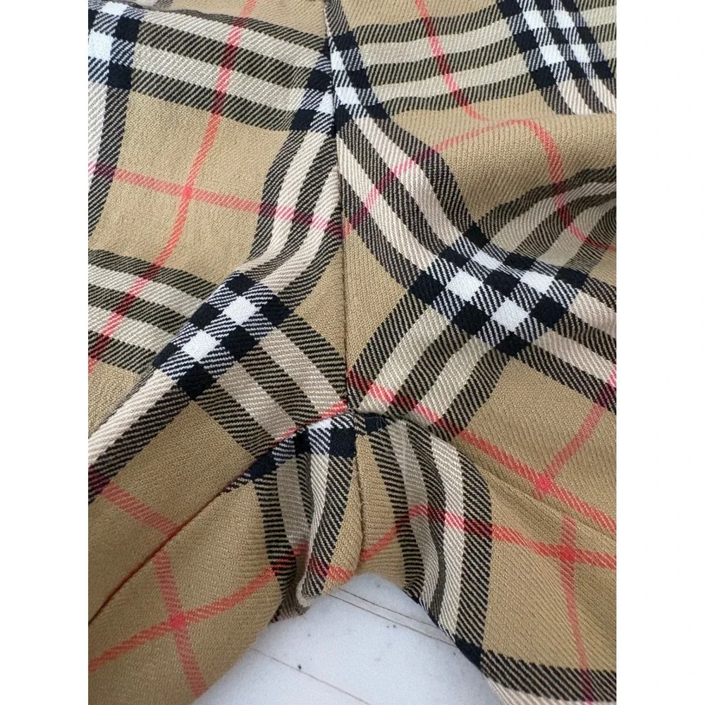 Vintage Burberry Golf Nova Check Shorts US 6 Tan Plaid High Rise Bermuda Cotton